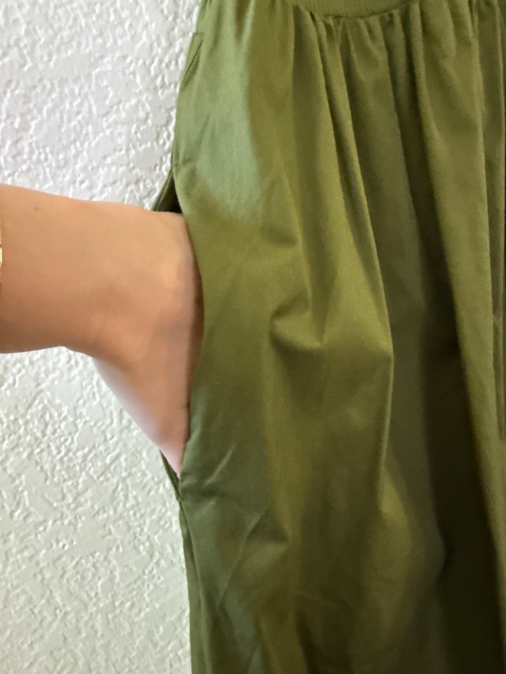 Old Navy Midi Dress Green Mixed Media Sleeveless Racerback - Picture 4 of 7